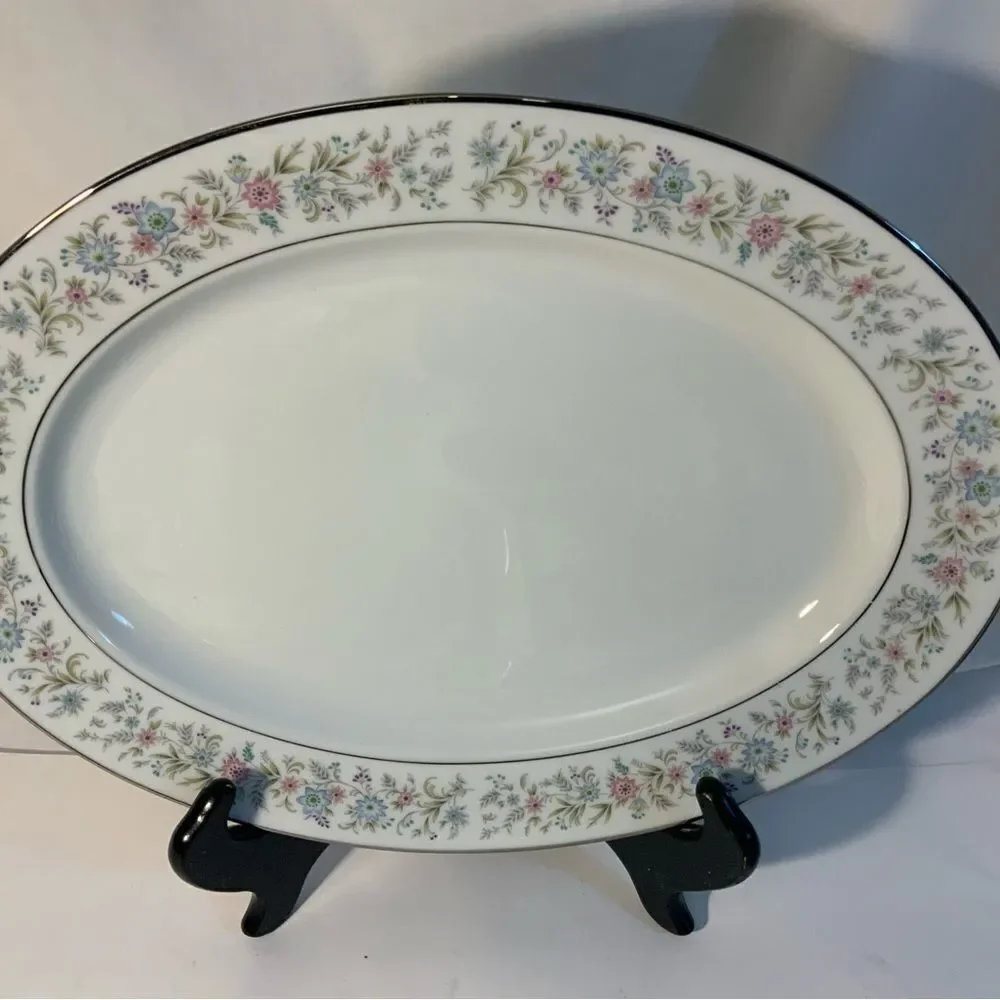 CONTEMPORARY FINE CHINA BY NORITAKE JAPAN BLYTHE 2037 FLORAL/SILVER TRIM